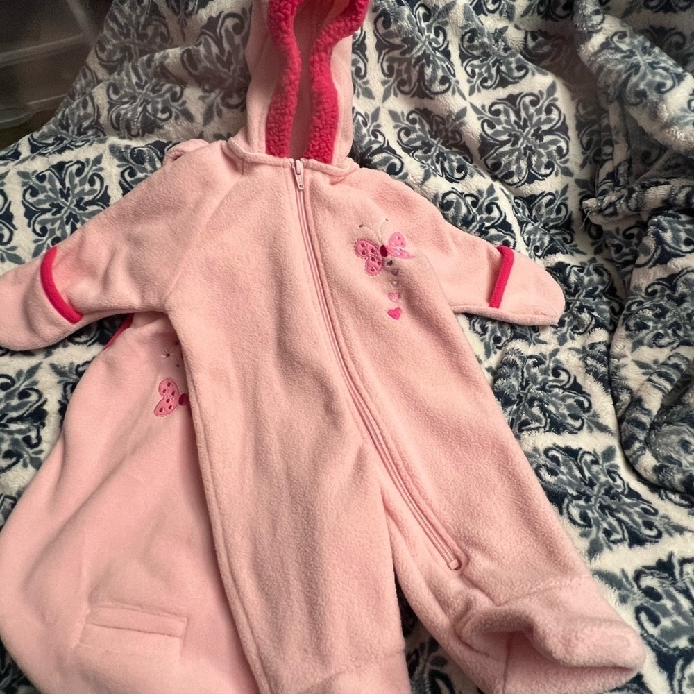 Okie-Dokie Baby 0-3 months Pink Snow Suit Warm Winter Outfit Sleep Sack